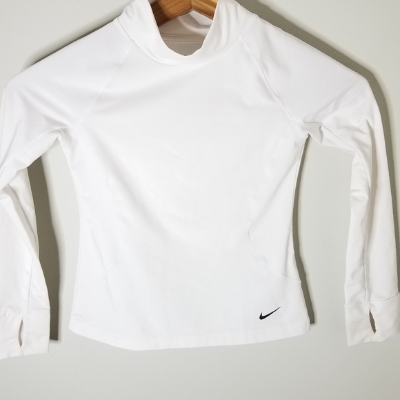 Nike Shirts & Tops | Nike Girls Mock Neck Thumb Hole Longsleeve Tee S | Poshmark